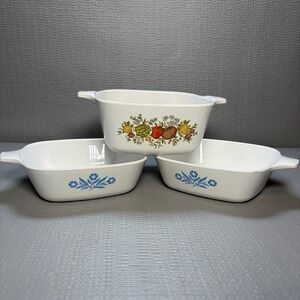 Corning Ware Vintage Petite Pan Set Blue Cornflower Spice O Life NO LIDS